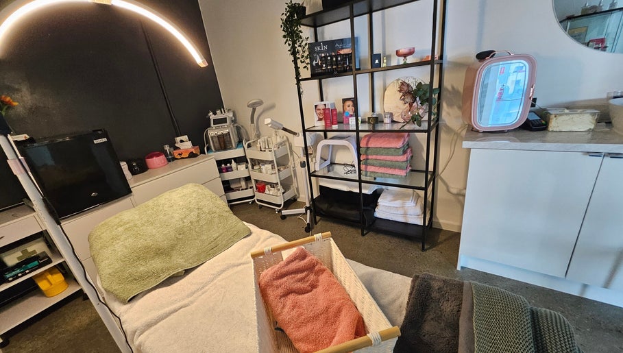Tranquil treatment room at Laura May's Beauty, Joondalup, Western Australia, AU with cozy decor.