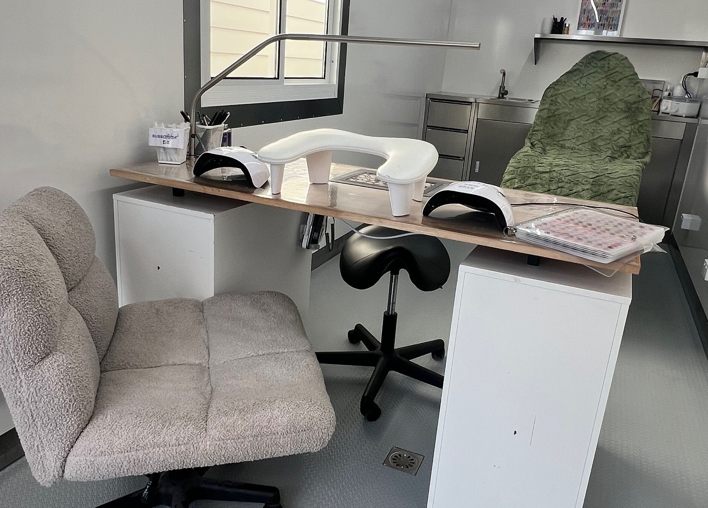 Cozy nail station at Acryluxe Nails and Beauty, Dubbo, New South Wales, AU.