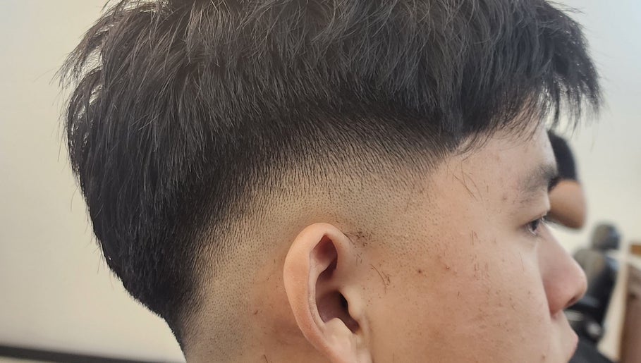 Close-up of a fresh fade haircut at Noble Blade Housecall Barber in Selangor, Selangor, MY.