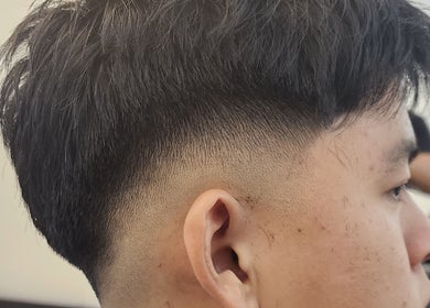 Close-up of a fresh fade haircut at Noble Blade Housecall Barber in Selangor, Selangor, MY.