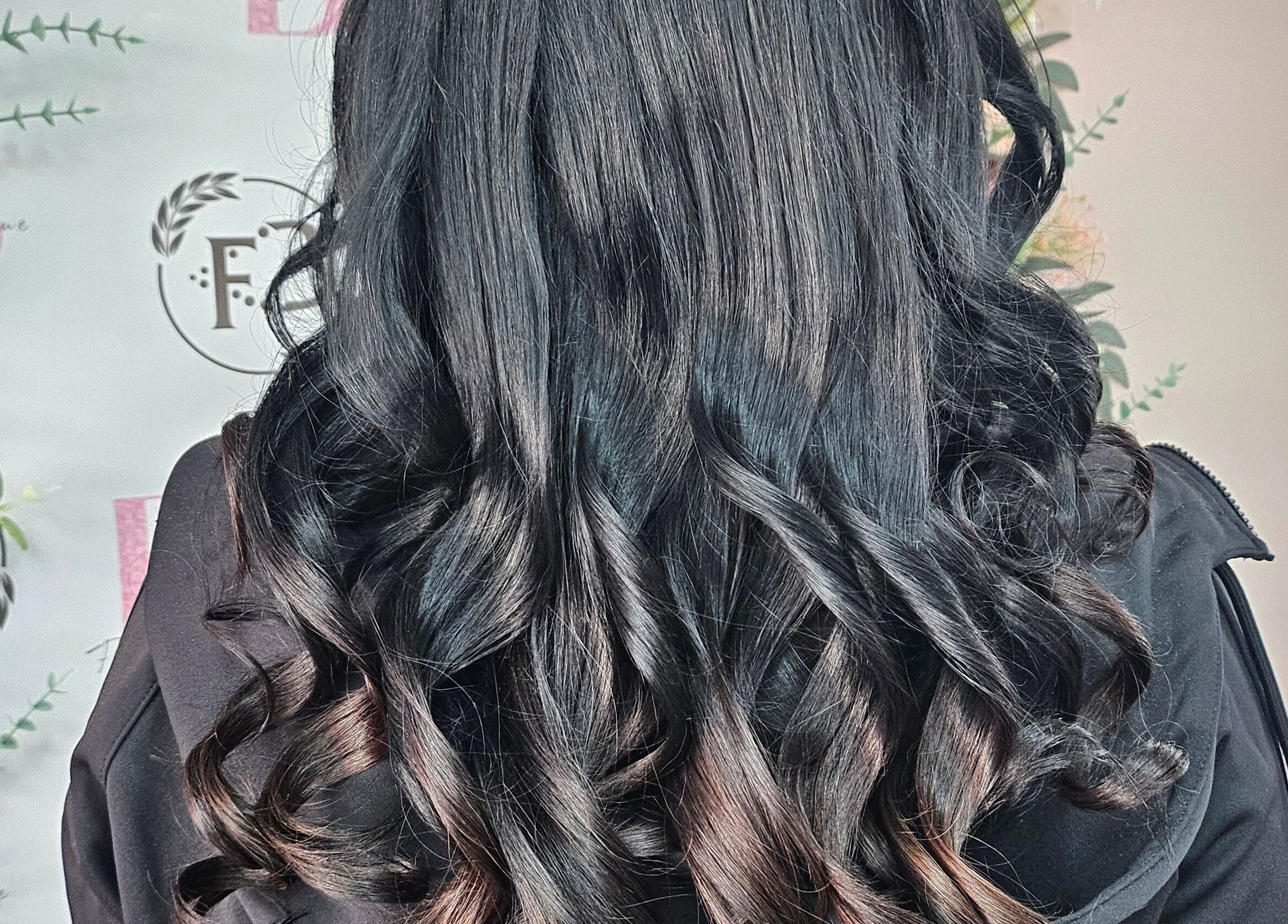 Glamorous curled hairstyle at Flawless Boutique Bispham, Blackpool, England, GB.