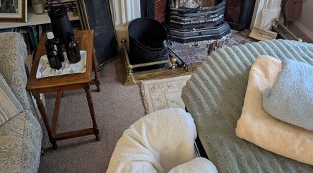 Inviting massage setup at Liz's Mobile Massage Medway, Gillingham, England. Warm, relaxing environment.