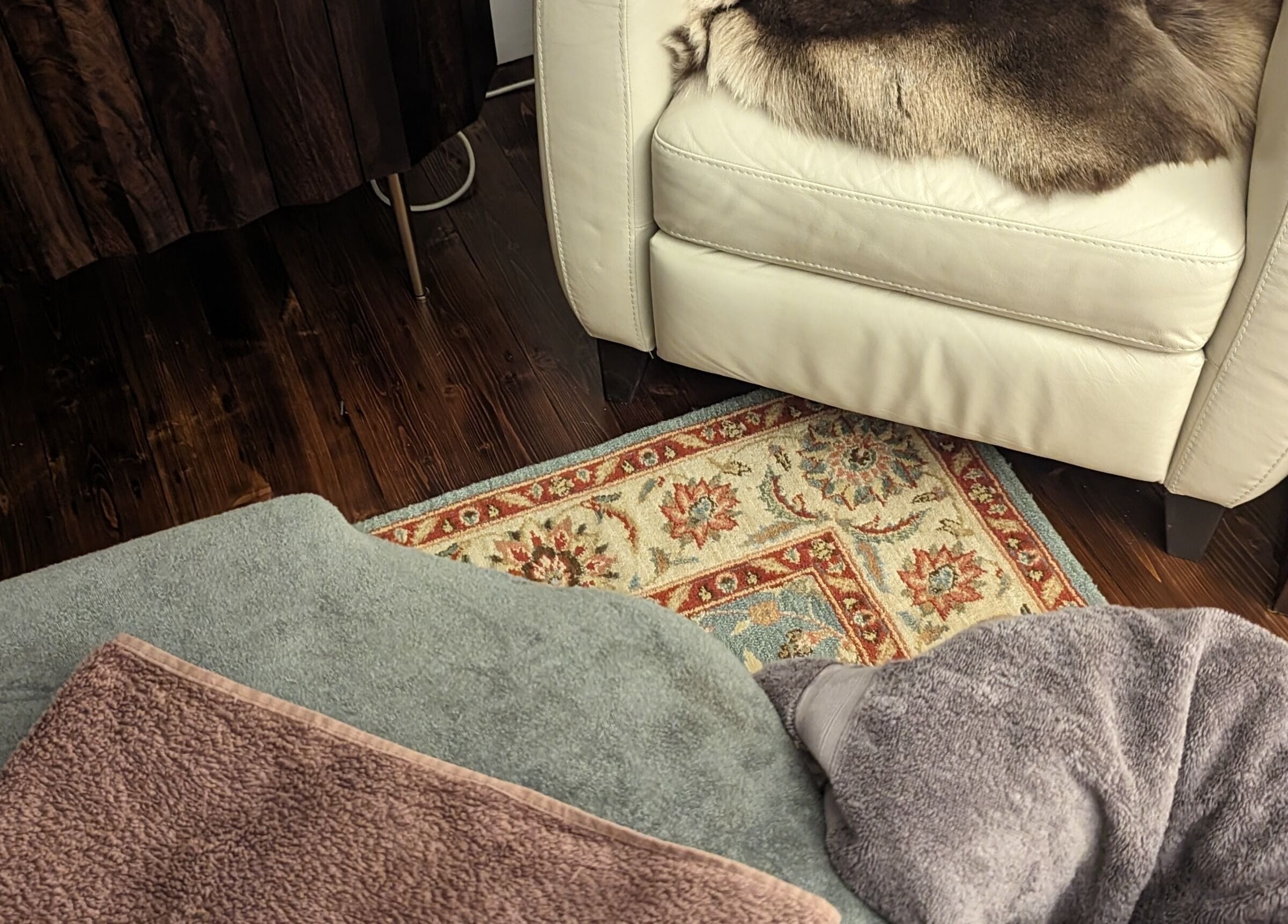 Warm massage setting with plush towels at Liz's Mobile Massage Faversham in Faversham, England, GB.