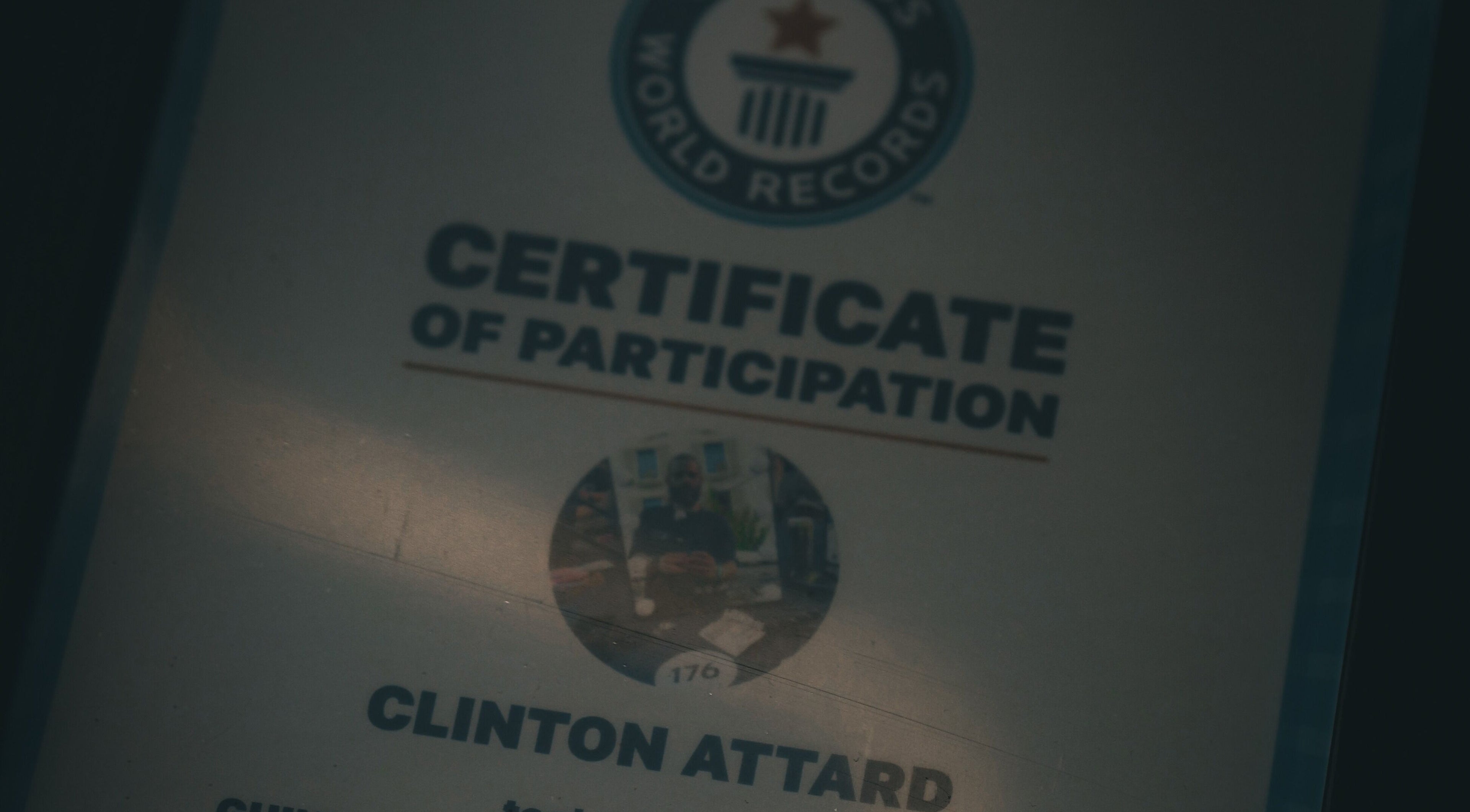 Certificate of participation displayed at Yuva by Clinton, Ħaż-Żebbuġ, MT, showcasing an achievement.