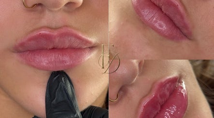 Close-up of glossy lips from Facedate Studio, Whalley, England, GB, showcasing beauty enhancement.