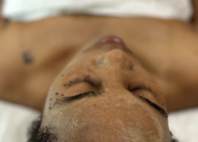 Close-up of a facial treatment at Facials By Tina Maria in Freeport, Freeport, BS, highlighting a serene glow.