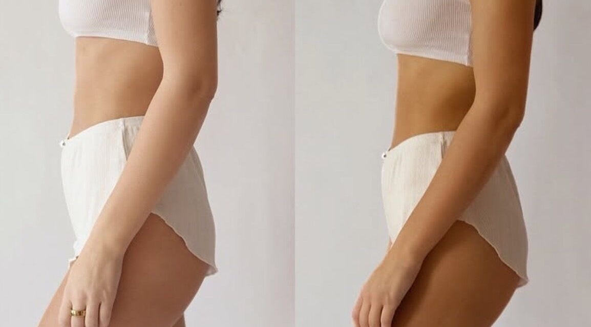 Before and after tan glow at BlushTan Lawrenceville, Pittsburgh, Pennsylvania, US.
