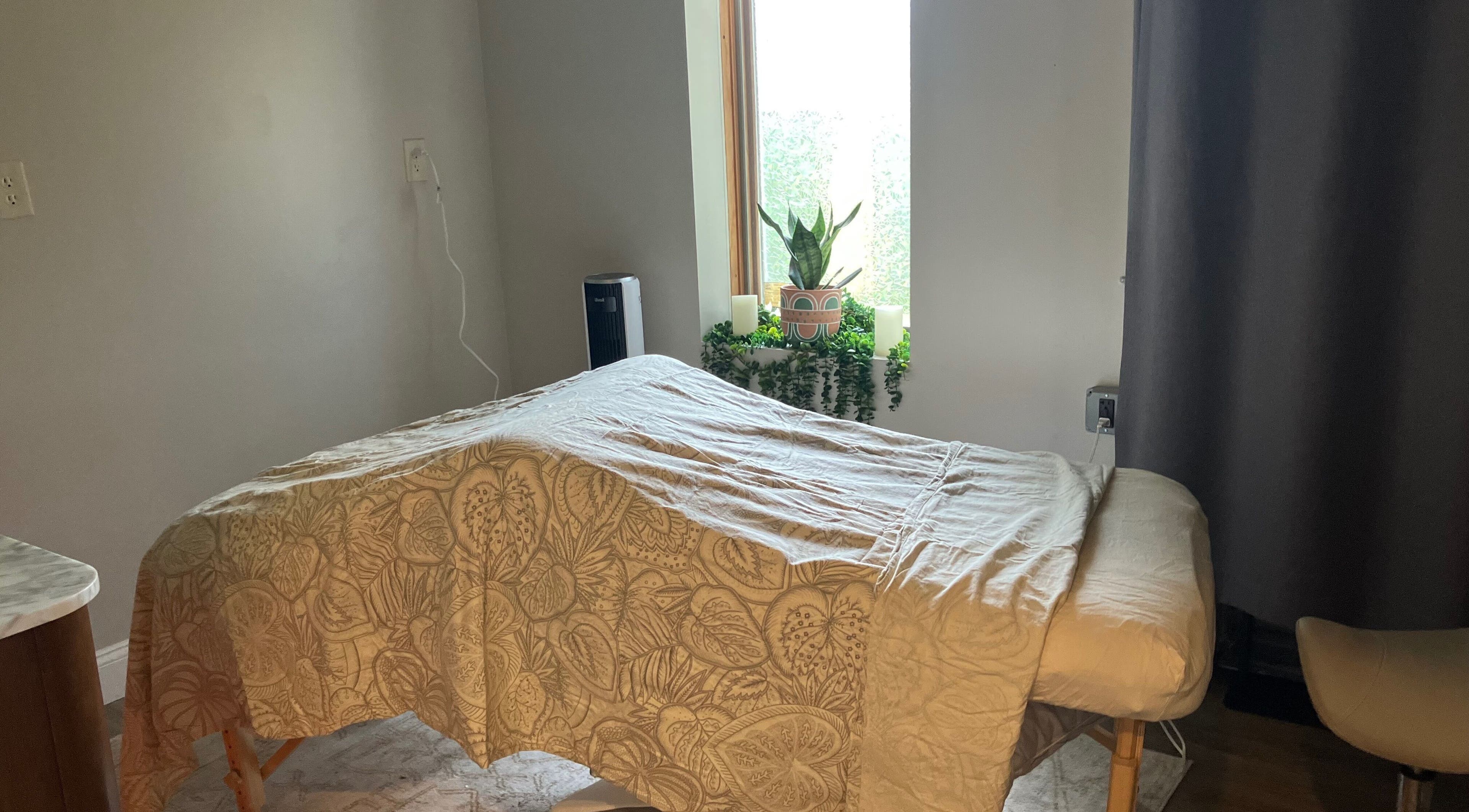 Relaxing massage room at Allison Mitchell Licensed Massage Therapist in Eggertsville, New York, US.