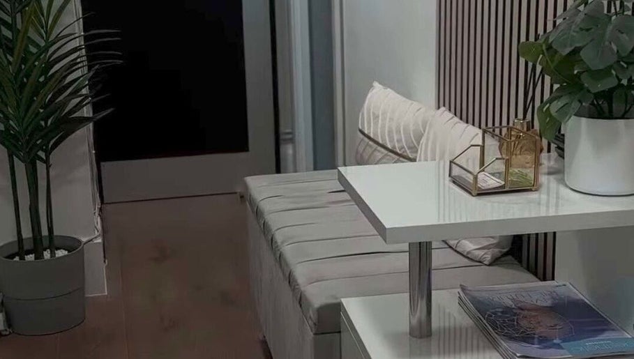 Inviting lounge area at Browtopia & Beyond | Halal Brows ♡, London, England, GB, featuring cozy decor.