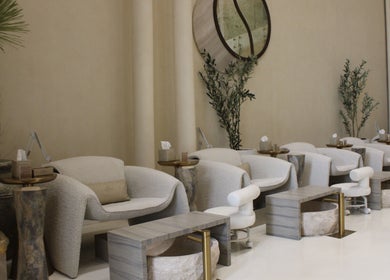 Luxurious pedicure chairs at Layers Spa in Riyadh, Riyadh Province, SA, offering a tranquil ambiance.