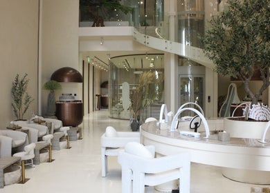 Luxurious interior of Layers Spa in Riyadh, featuring sleek furnishings and elegant decor.