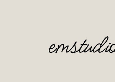 emstudio logo with elegant font style at Clydebank, Scotland, GB.