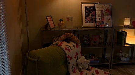 Warm and inviting lounge area at emstudio in Clydebank, Scotland, GB with plush decor and soft lighting.