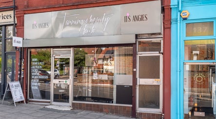 Exterior of It's Angies beauty venue in London, England, GB, showcasing modern storefront and welcoming entrance.