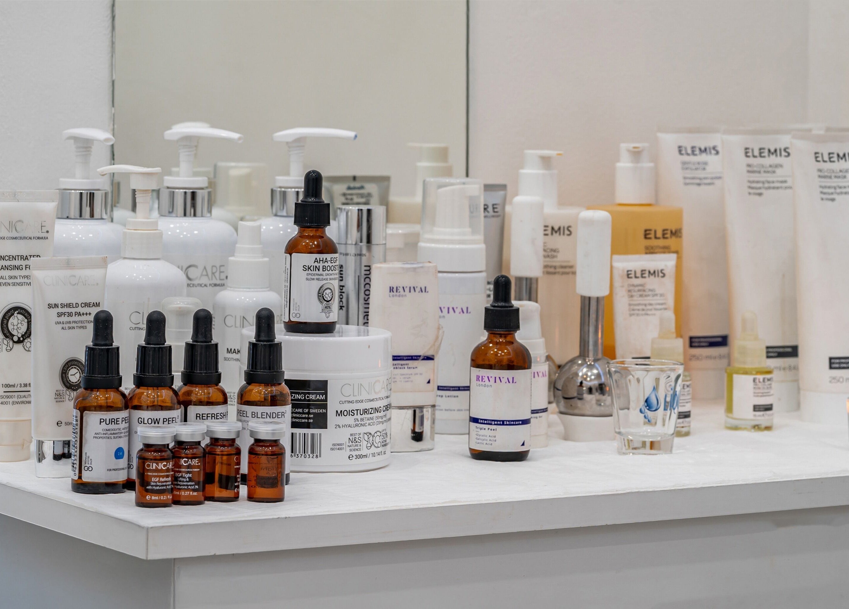 Diverse skincare products at It's Angies, London, England, GB, showcasing beauty and wellness essentials.