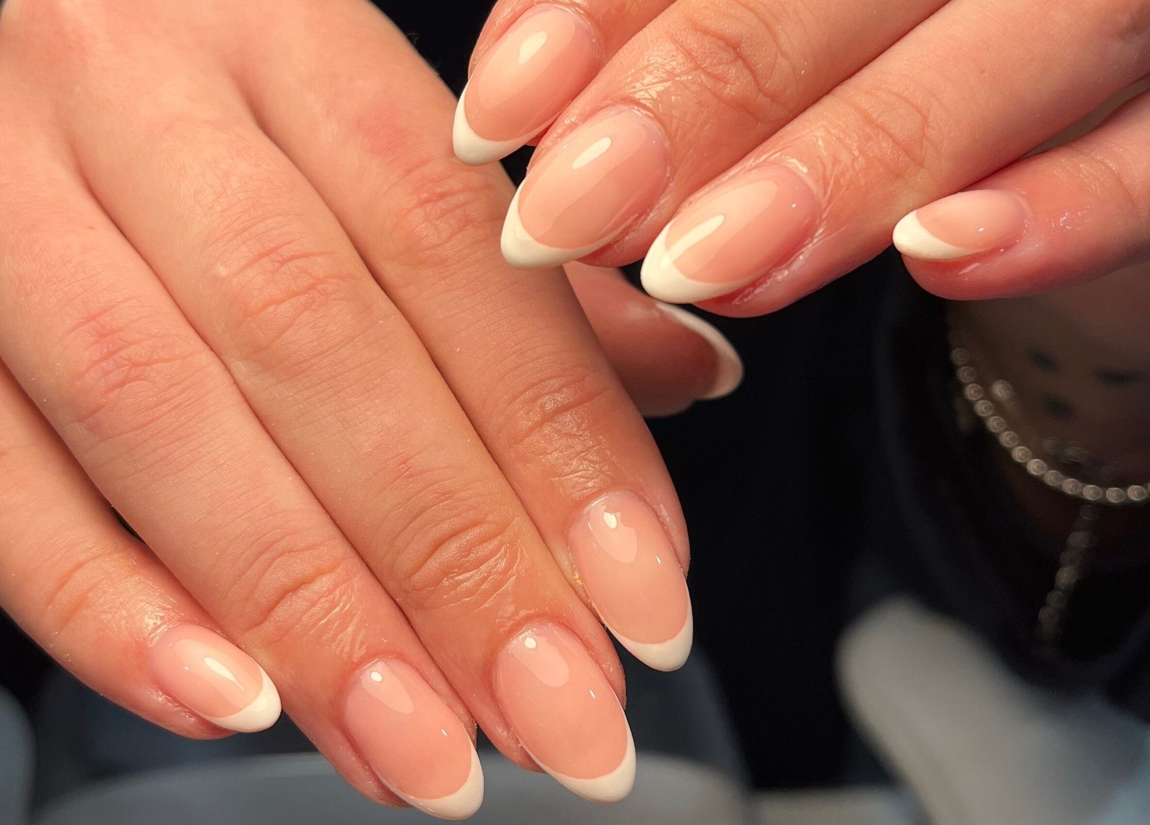 French manicure at Ella W Smith Beauty in Clayton-le-Moors, England, GB. Classic style with white tips.