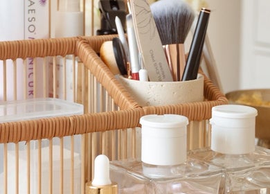 Beauty tools and products at Gloss by Storm in Bowbrook, England, GB, showcasing a serene wellness setup.