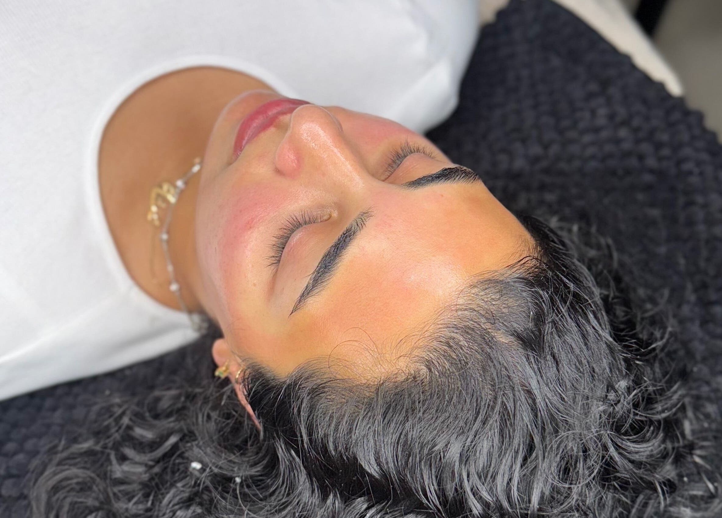 Client enjoying a facial at Form Wellness Club, Sunderland, England, GB. Relaxing and rejuvenating experience.