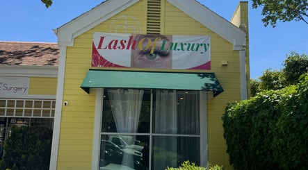 Front view of Lash Of Luxury in Los Gatos, California, US showcasing salon entrance with a vibrant facade.