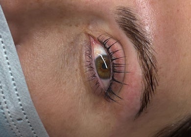 Close-up of expertly styled lashes at Lash Of Luxury in Los Gatos, California, US.