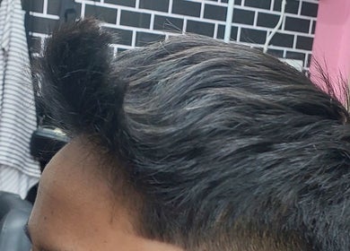 Close-up of a stylish haircut at Otai Barber Studio, Seberang Jaya, Penang, MY.