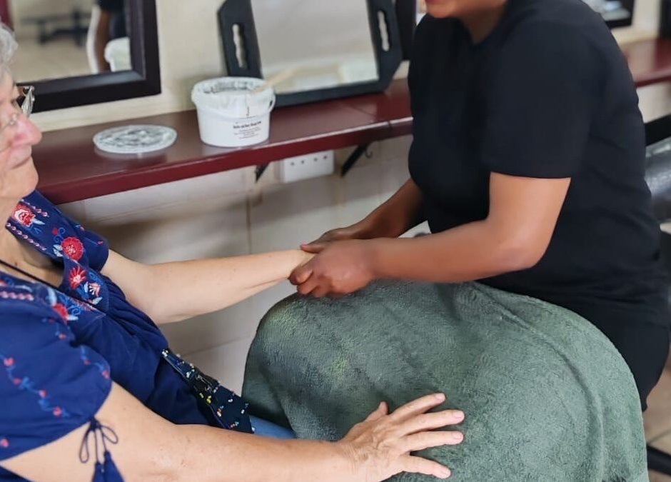 Relaxing hand massage at Head Office Professional Hair, Nails and Beauty Uvongo, Margate, Kwa-Zulu Natal, ZA.