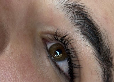 Close-up of beautifully styled eyelashes at Aesthetics by Kaylee, Mashishing, Mpumalanga, ZA.