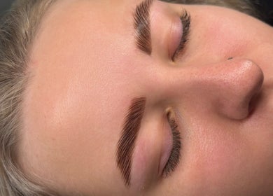 Perfectly groomed brows at TheAngelSalon, Tonbridge, England, GB showcasing expert beauty techniques.