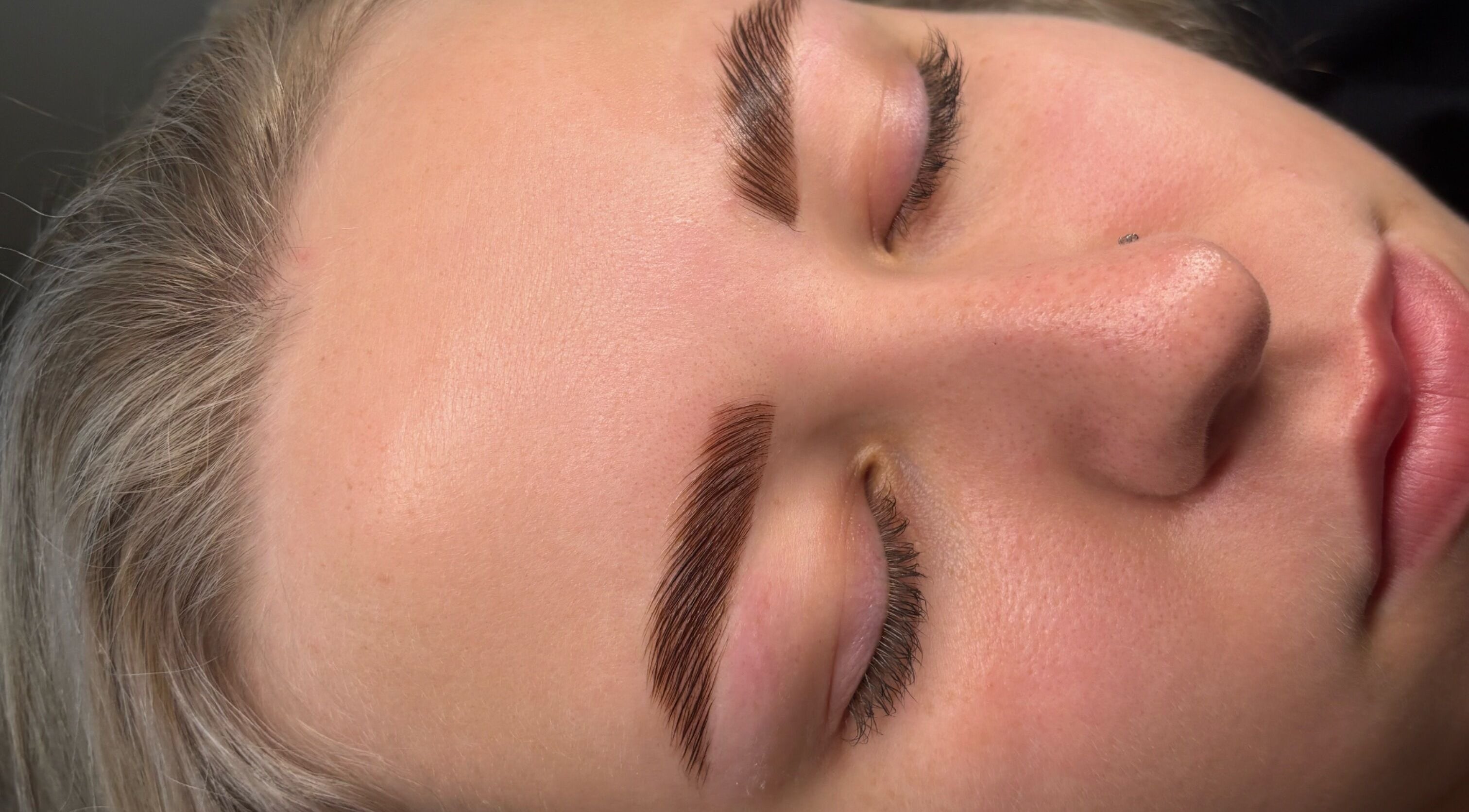 Perfectly groomed brows at TheAngelSalon, Tonbridge, England, GB showcasing expert beauty techniques.
