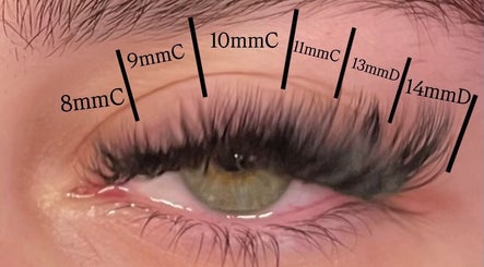 Close-up of precisely measured eyelash extensions at Eye Candy Lashes, Barrie, Ontario, CA.