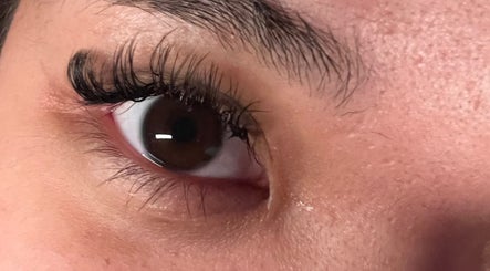 Close-up of eyelash extensions at Eye Candy Lashes, Barrie, Ontario, CA.