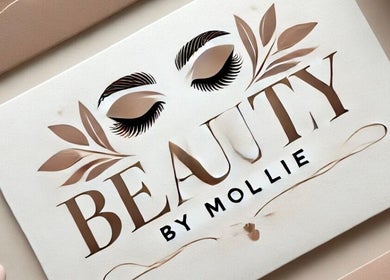 Elegant Beauty by Mollie sign with brow and lash motifs, Brigg, England, GB.