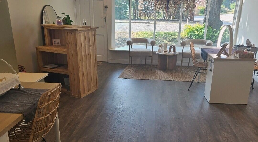 Chic interior of Beauty by Mollie, Brigg, England featuring natural light and elegant decor.