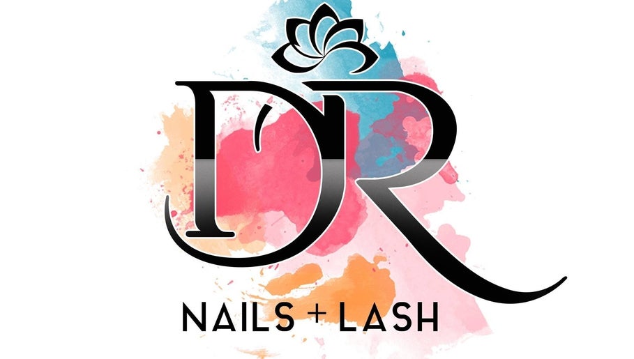 DR Nails + Lash logo with colorful background, Pasig, Metro Manila, PH. Beauty and wellness destination.