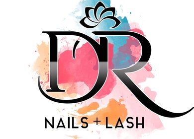 DR Nails + Lash logo with colorful background, Pasig, Metro Manila, PH. Beauty and wellness destination.