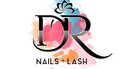 DR Nails + Lash logo with colorful background, Pasig, Metro Manila, PH. Beauty and wellness destination.