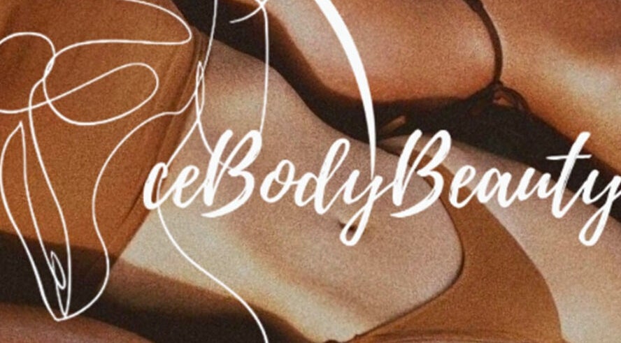Logo minimaliste d'Oce Bodybeauty, Sarcelles, Île-de-France, FR, sur fond artistique.