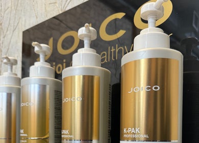 Sker Hair Salon in Cape Town displays Joico hair products, showcasing professional care in Western Cape, ZA.