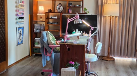 Cozy nail care station at Gelli Jam, Burswood, Western Australia, AU, featuring elegant decor and nail products.