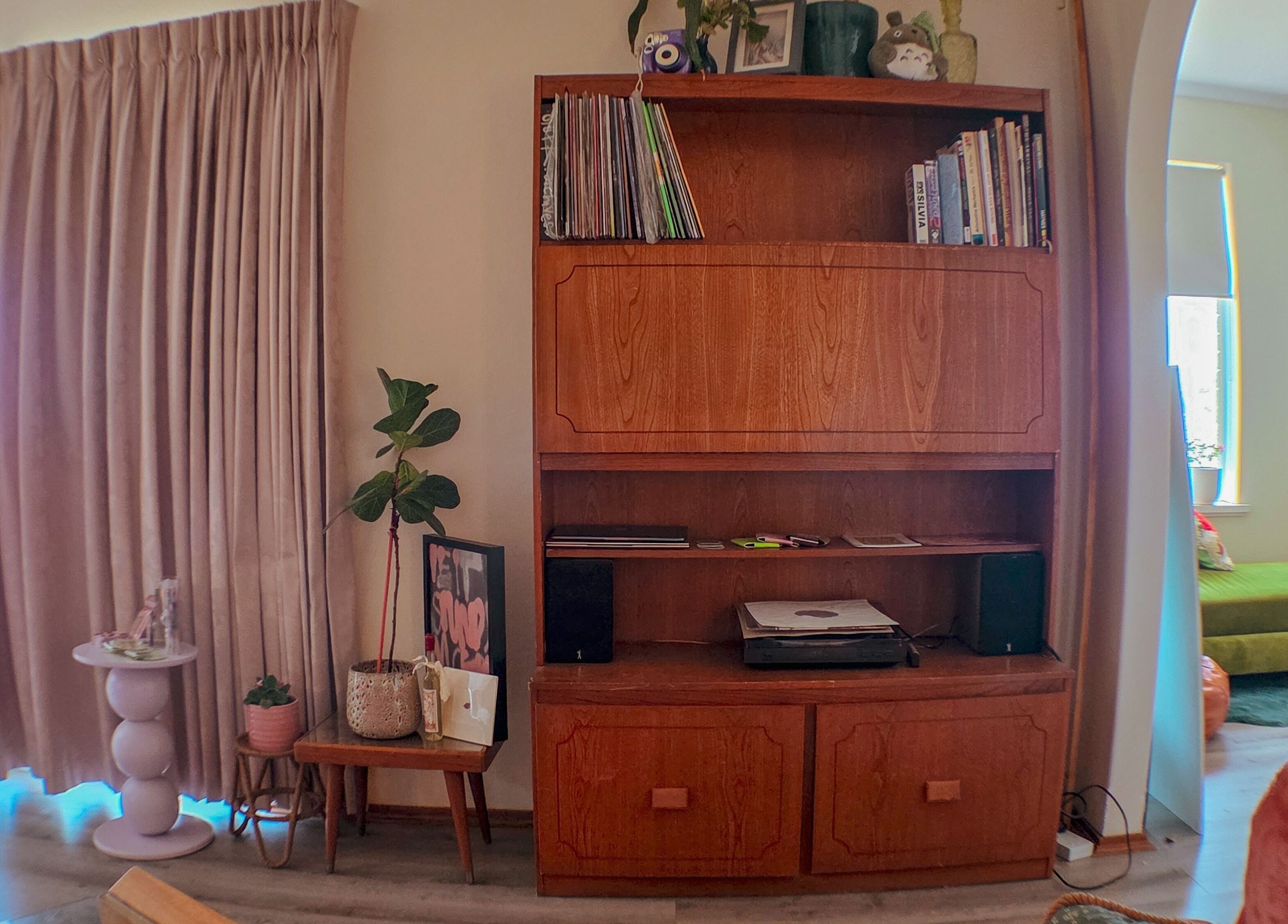 Warm wooden shelving and decor in Gelli Jam, Burswood, Western Australia, AU create a cozy ambiance.