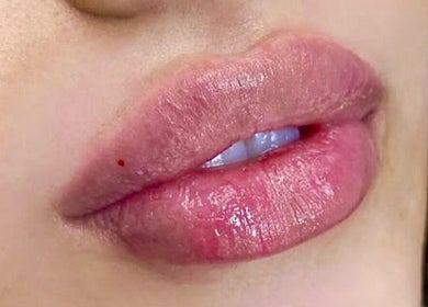 Glossy lips at Aesthetics&Beauty ByMollyLou in Oldham, England, GB, exemplifying refined beauty.