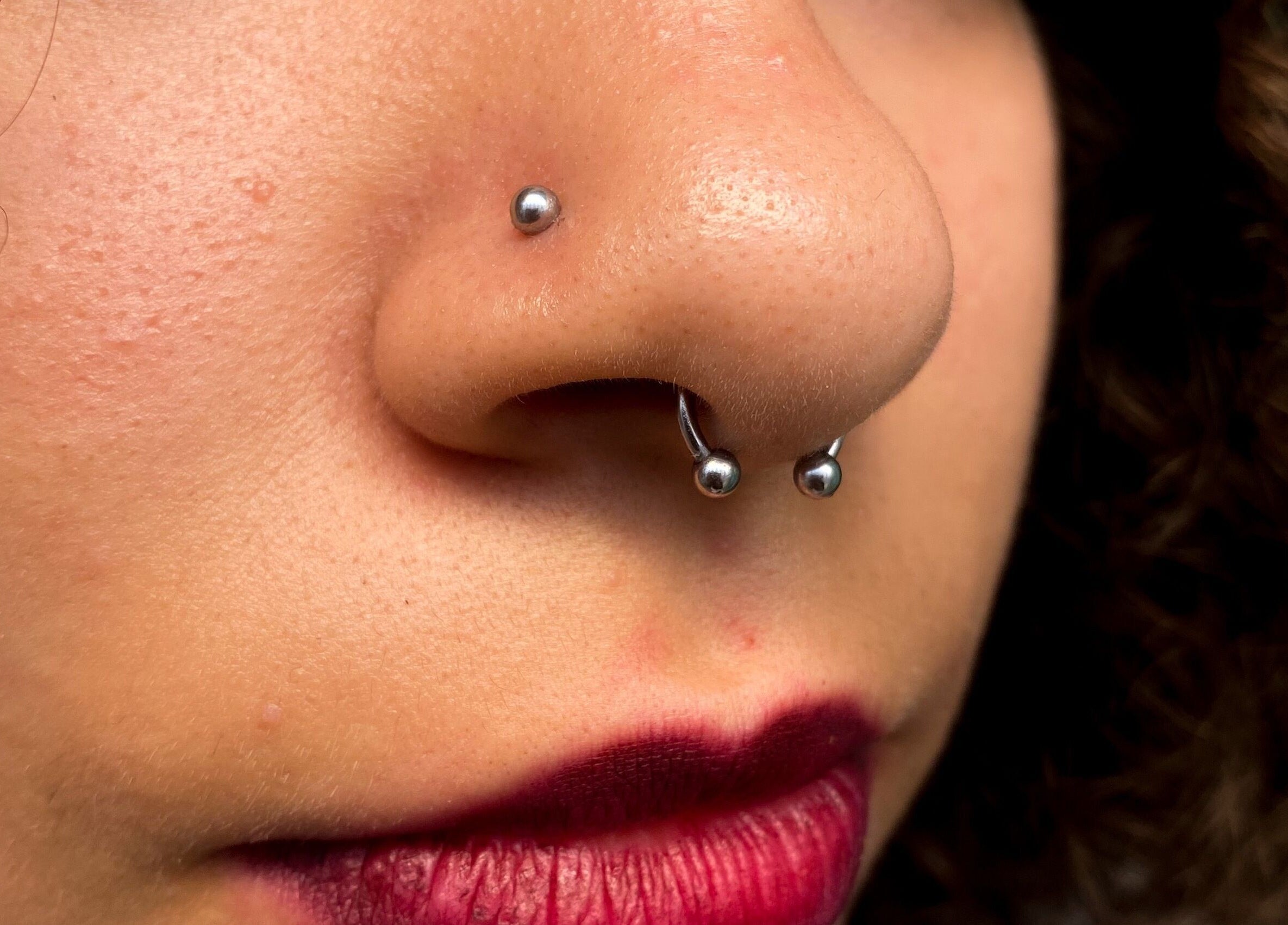 Nariz com piercings em Cristiana body piercer, Faro, Faro, PT.