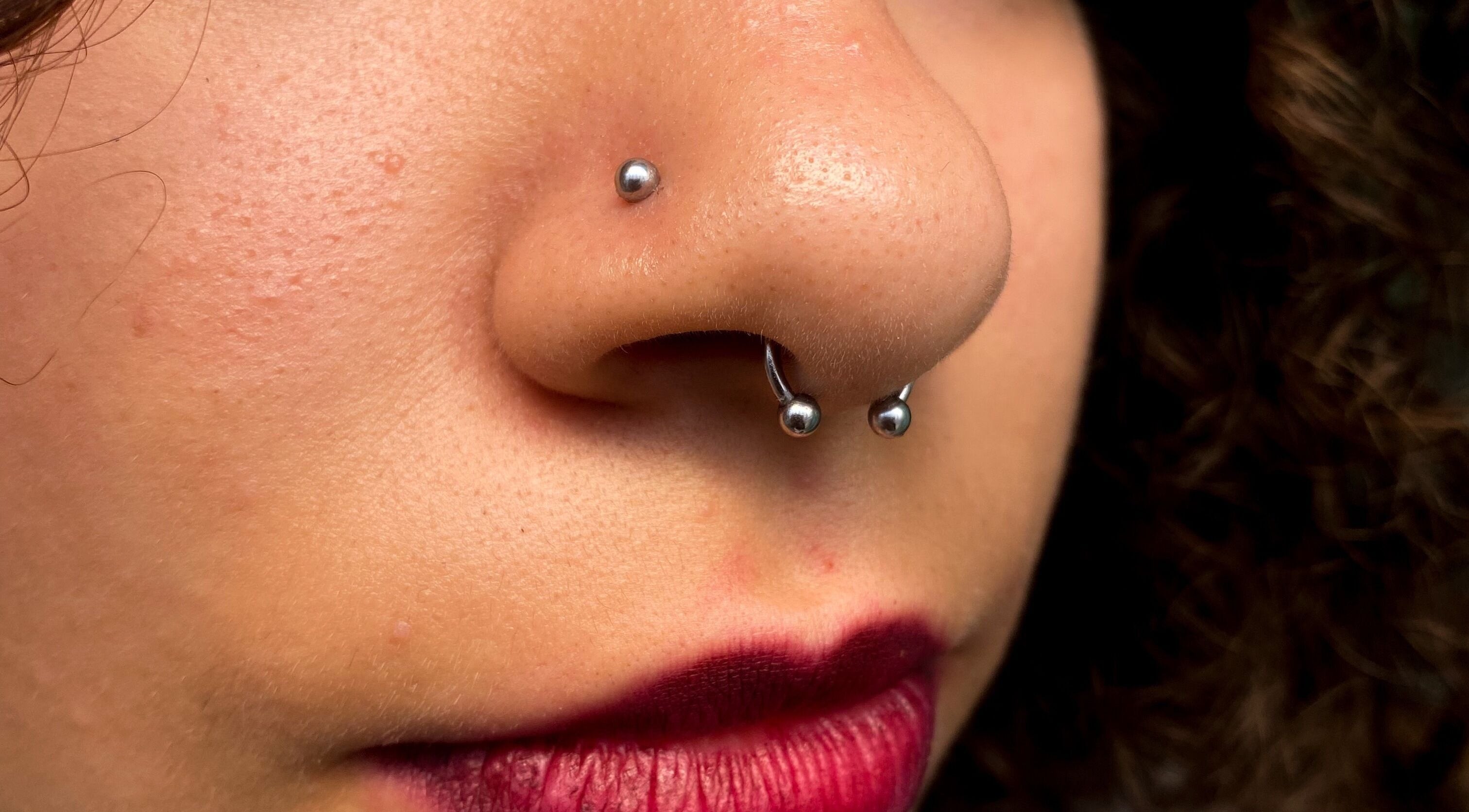 Nariz com piercings em Cristiana body piercer, Faro, Faro, PT.