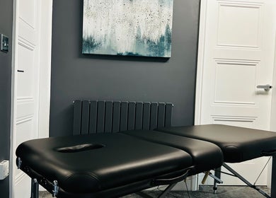 Serene massage room at Essential Remedial Massage at DoTheWorkHQ, Walton Summit Centre, Bamber Bridge, England, GB.