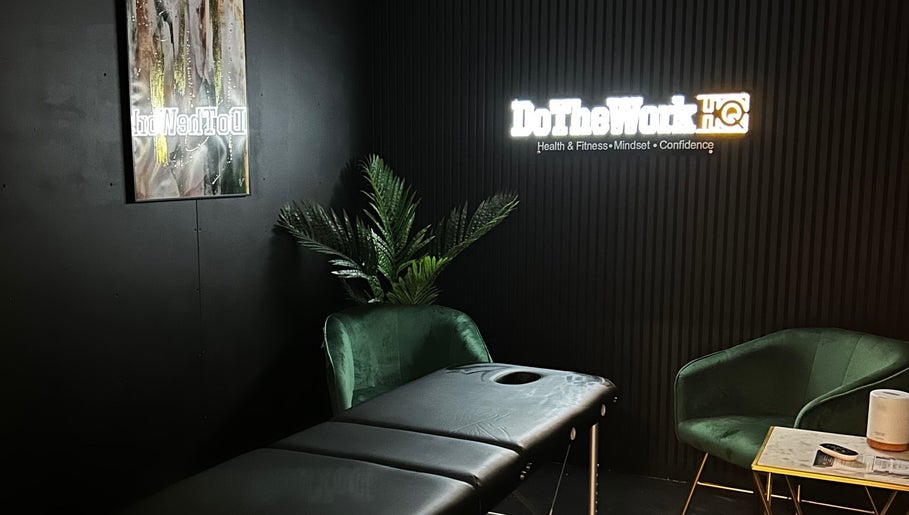 Massage room at Essential Remedial Massage, DoTheWorkHQ, Walton Summit Centre, Bamber Bridge, England, GB.