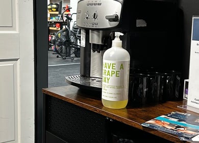 Coffee machine and relaxation amenities at Essential Remedial Massage at DoTheWorkHQ, Walton Summit Centre, Bamber Bridge.