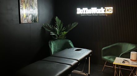 Relaxing massage room at Essential Remedial Massage, DoTheWorkHQ, Walton Summit Centre, Bamber Bridge, England, GB.