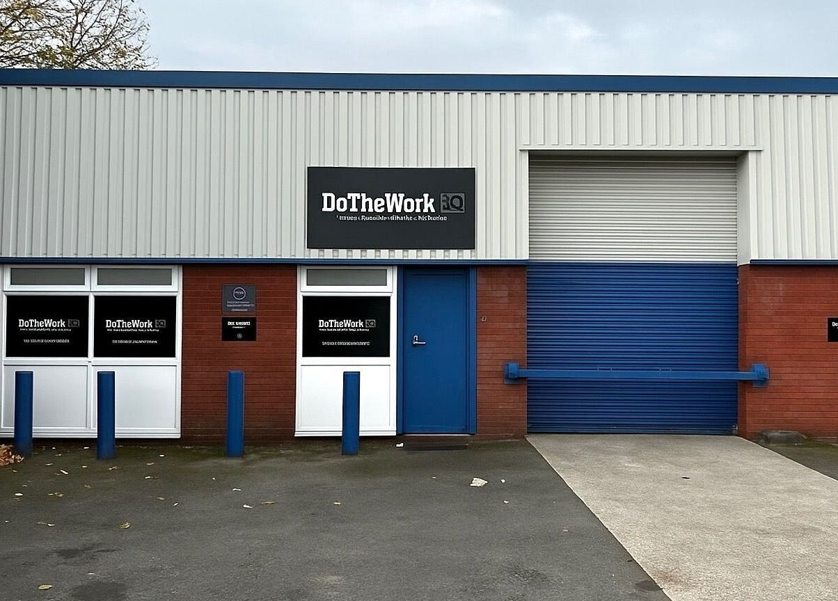 Exterior of Essential Remedial Massage at DoTheWorkHQ in Walton Summit Centre, Bamber Bridge, England, GB.
