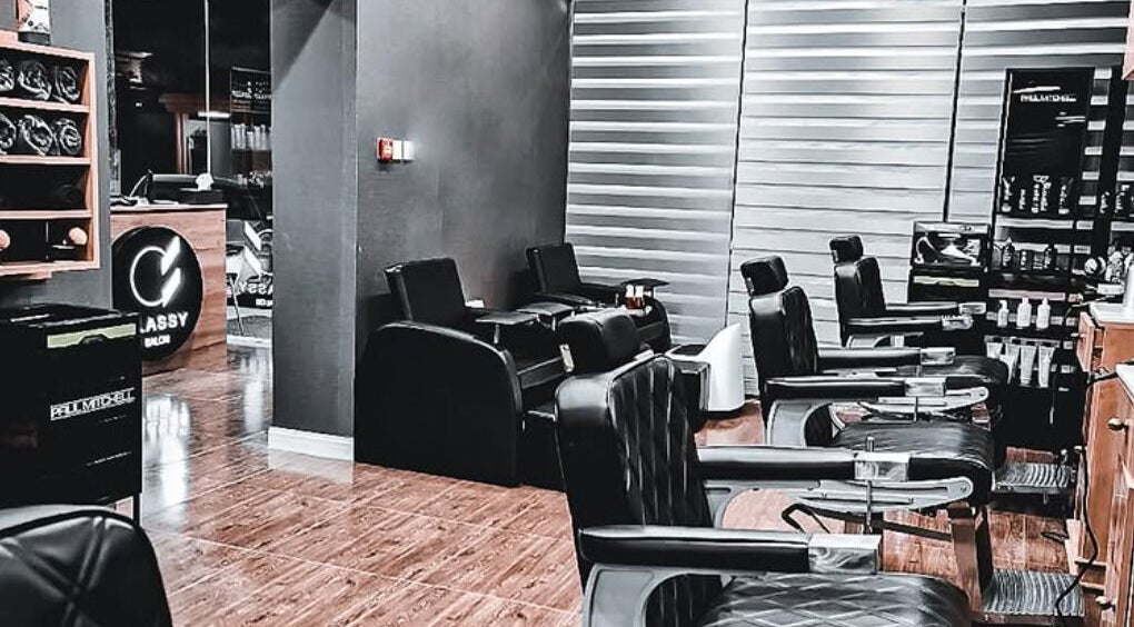 Elegant salon chairs and interior at Classy Salon, Ajman, Ajman, AE enhancing beauty experience.