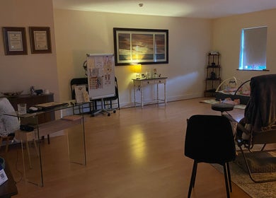 Calm therapy room at Celestial Blessings Therapy, Newport, County Tipperary, IE.